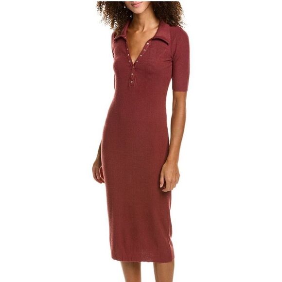 Nation LTD - Dionne Collared Snap Dress Rust Color Women’s SIZE MED - Picture 1 of 14